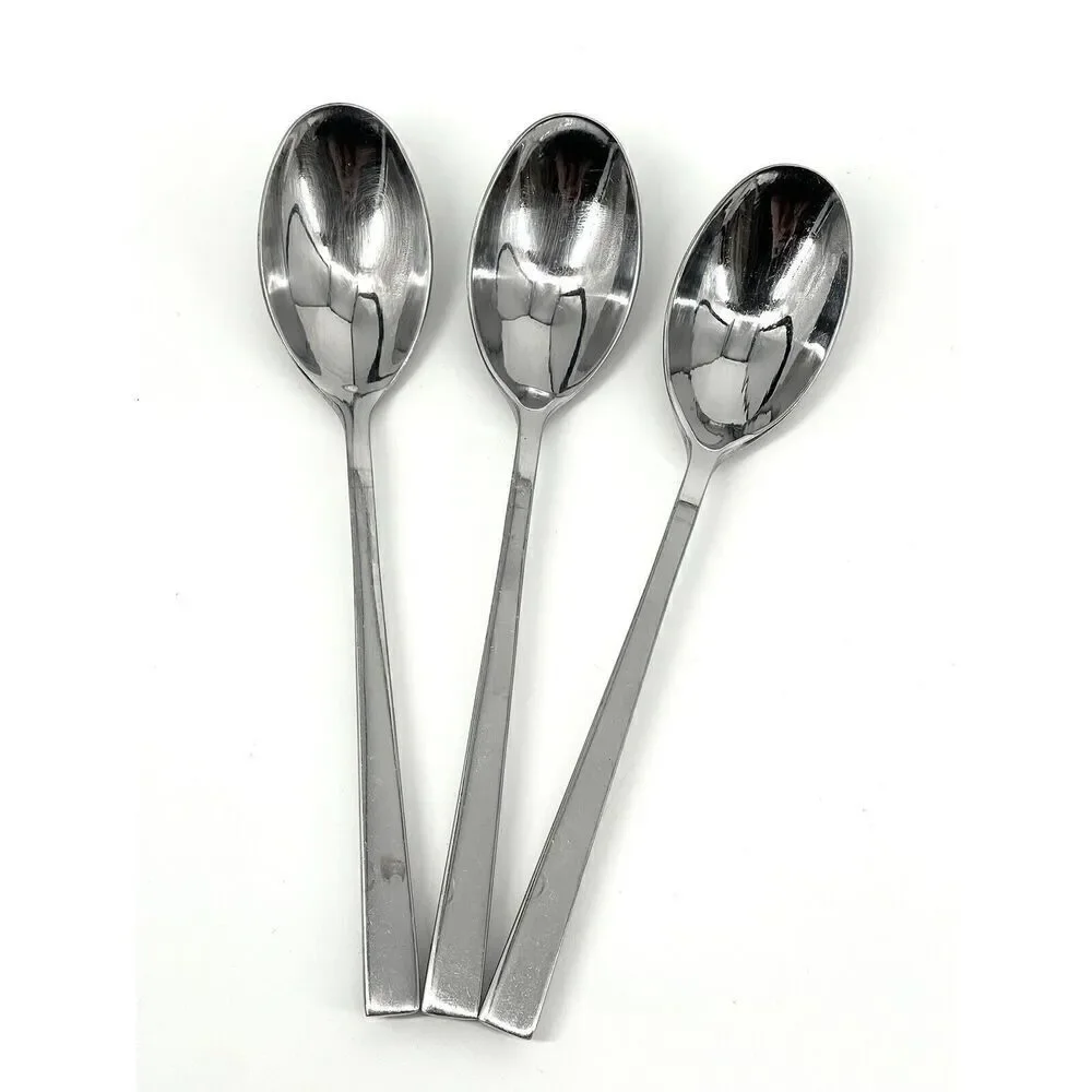 Towle LUXOR Stainless Dinner Spoons Triangle Flat Tip 8 1/8” Glossy Set Of 3